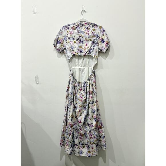 NWT Flora Obscura X J.Crew Side-Cutout A-Line Dress Kaleidoscope Floral Womens 8 - Picture 3 of 7